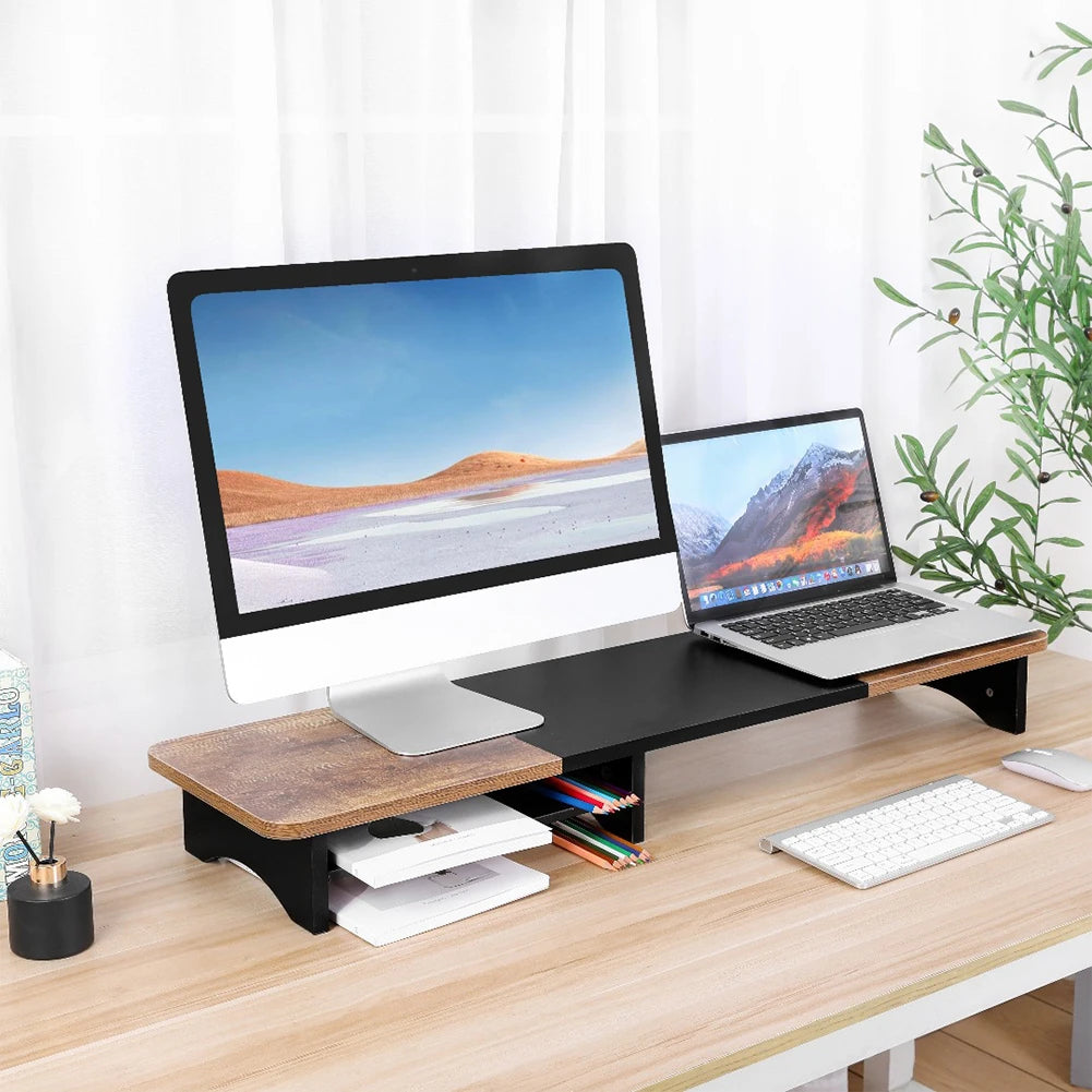 Support Double Écran Polyvalent - Organisateur Bureau Ergonomique