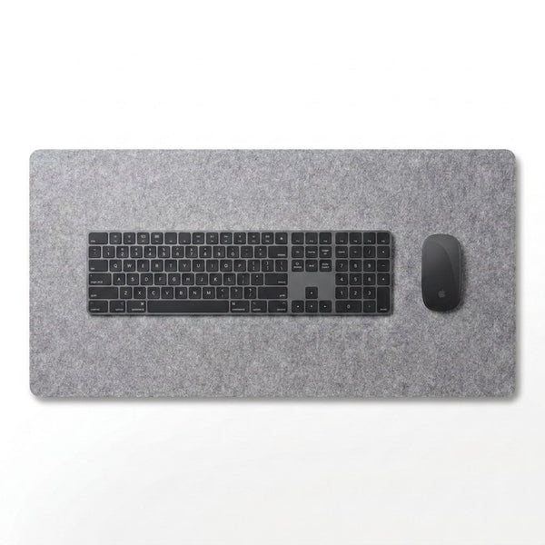Tapis de bureau en coton et lin gris clair