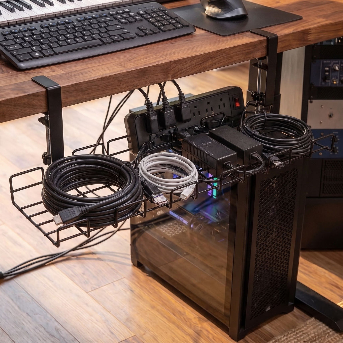 Rack Câble Bureau Latéral Grille Filaire Acier