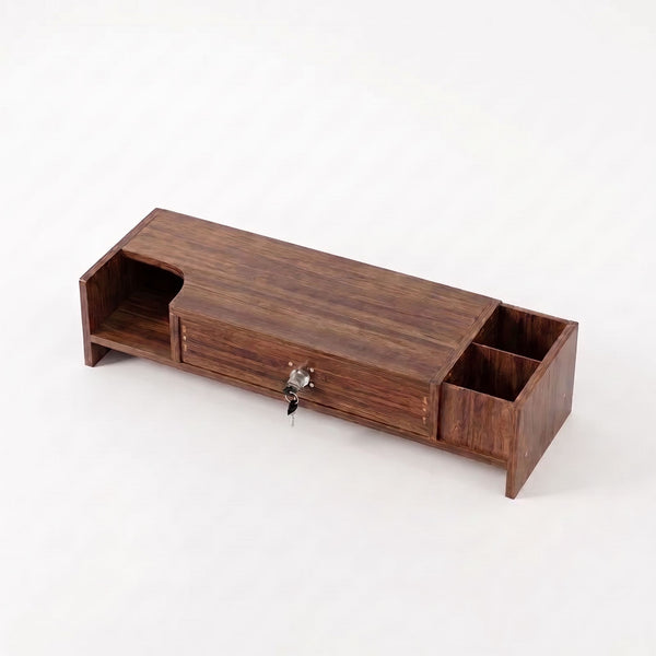 Rehausseur d'Écran à Tiroir Loft Lock Noyer