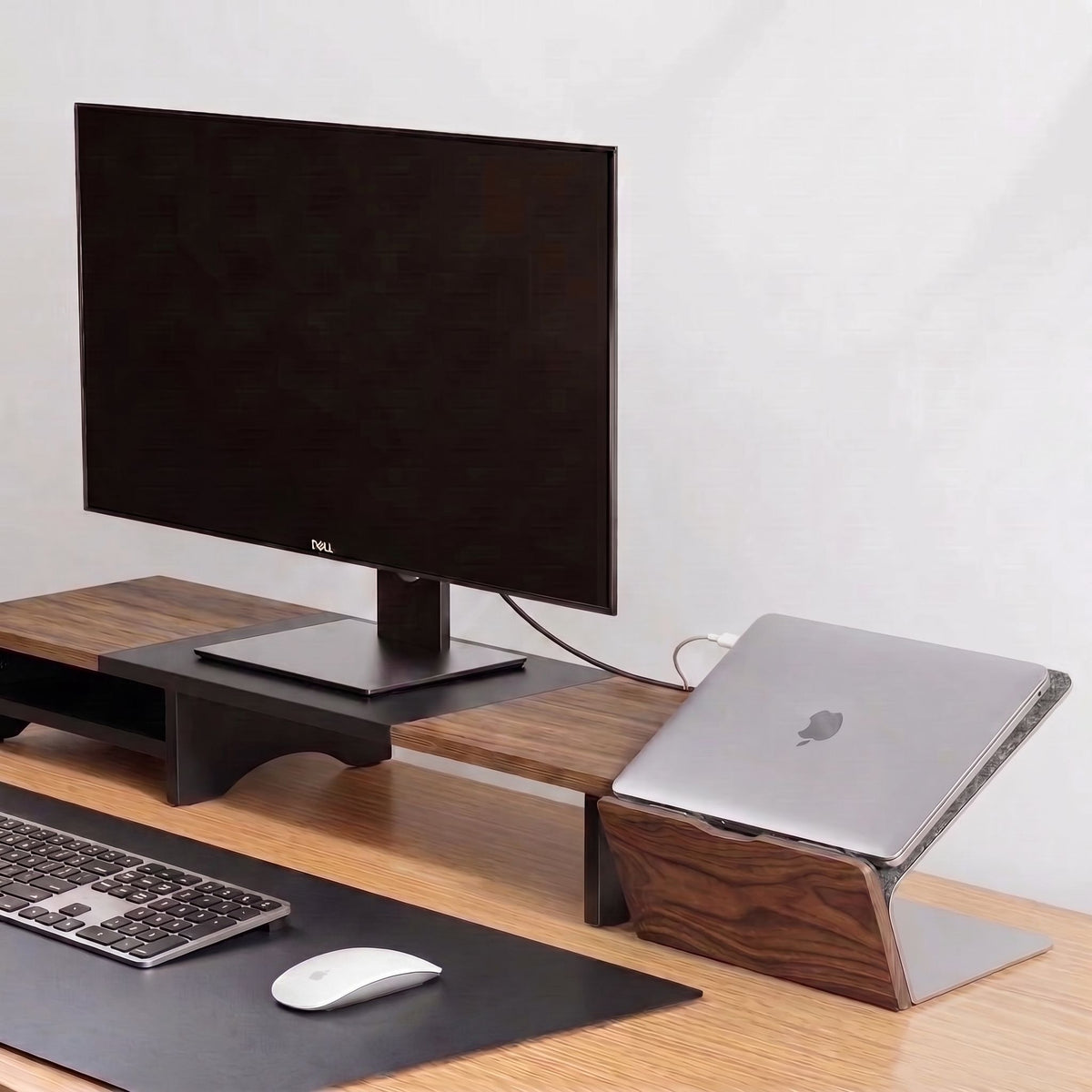 Support Laptop Bois et Aluminium Massif